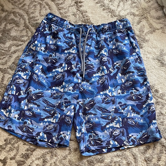 Peter Millar Seasode Blue and White Graphic Swim Shorts size medium